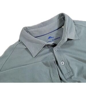 Tommy Bahama Shirt Mens‎ LARGE  Polo Grayish  Short Sleeve Pima Cotton
